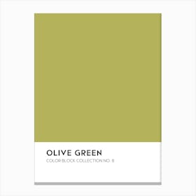 Olive Green Color Block Collection Canvas Print