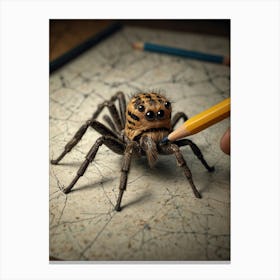 Pencil Spider Canvas Print