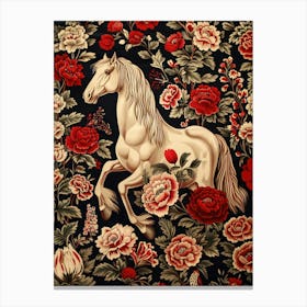 Chinese Lunar Year Of The Horse 2 Full William Morris Style Canvas Print