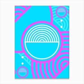 Geometric Glyph Abstract in White and Bubblegum Pink and Candy Blue n.0001 Canvas Print