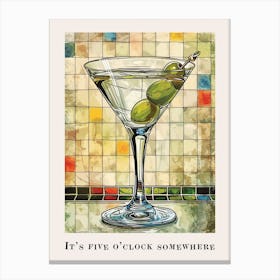It S Five O Clock Somewhere Tile Poster 4 Canvas Print