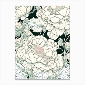 Command Performance Peonies 3 Drawing Canvas Print