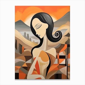 Woman In The Desert Canvas Print