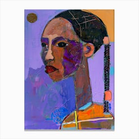 Woman With Braids Canvas Print