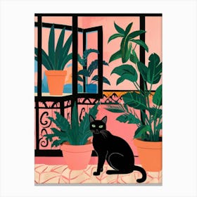 Cat In Pots 1 Canvas Print