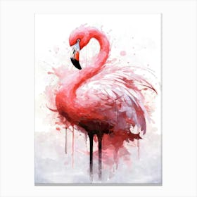 Aesthetic Abstract Watercolor Flamingo Canvas Print