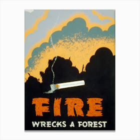 Fire Wrecks A Forest Canvas Print