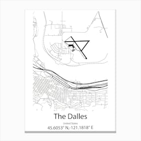 The Dalles,United States Minimalist Map Lienzo