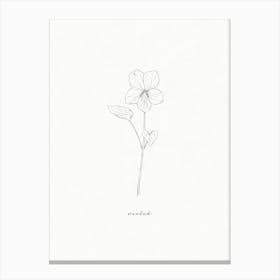 Violet Line Drawing Canvas Print