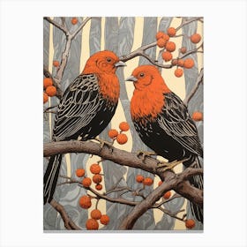 Two Birds Art Nouveau Poster 1 Canvas Print