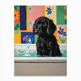 Dog In The Tub Canvas Print