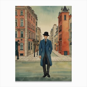 Man In A Blue Coat Canvas Print