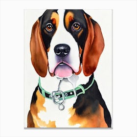 Basset Hound 2 Watercolour dog Canvas Print