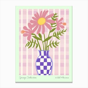 Spring Collection Wild Flowers Lilac Tones In Vase 2 Canvas Print