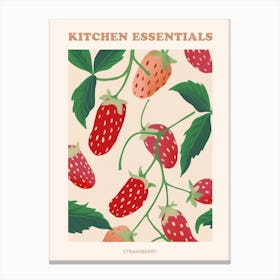 Strawberry Pattern Illustration Poster 1 Canvas Print