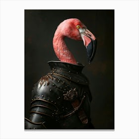 Flamingo In Armor Canvas Print