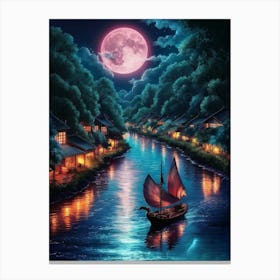 Moonlit River Canvas Print