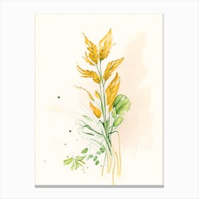 Ginger Herb Minimalist Watercolour Canvas Print
