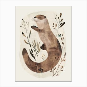 Charming Nursery Kids Animals Otter 3 Canvas Print