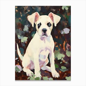 A Boston Terrier Dog Painting, Impressionist 2 Canvas Print