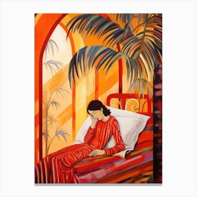 Woman In Bed Canvas Print