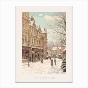 Vintage Winter Poster Oxford United Kingdom 5 Canvas Print