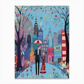 Couple in New York Canvas Print