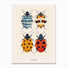 Colourful Insect Illustration Ladybug 13 Poster Canvas Print