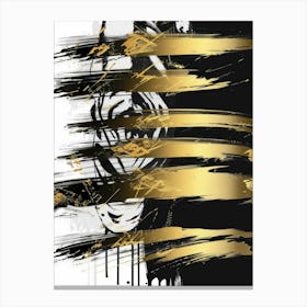 Gold And Black Abstract Painting 130 Canvas Print