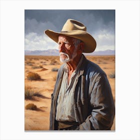 Old Man Standing In The Desert Canvas Print