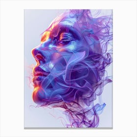 Digital Of A Woman'S Face Canvas Print