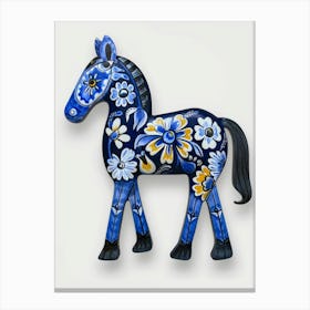 Blue And Yellow Horse Canvas Print