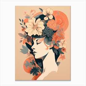 Bloom Body Woman Neutral Colours Boho Style 16 Canvas Print