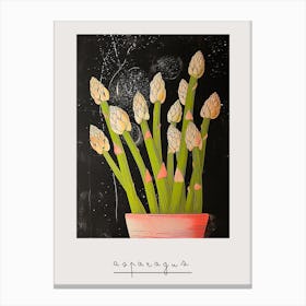 Art Deco Asparagus Bouquet Poster Canvas Print
