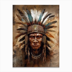 Native American Head Canvas Print