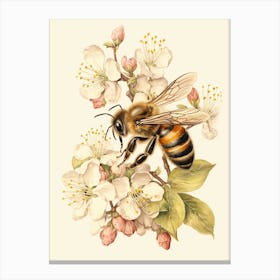 Storybook Animal Watercolour Honey Bee 3 Canvas Print