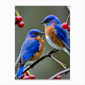 Eastern Bluebird-Reimagined 32 Canvas Print