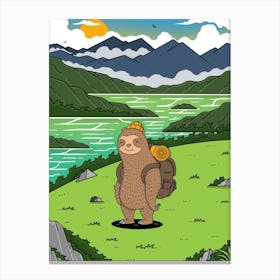 Explore The World With Sloth Canvas Print