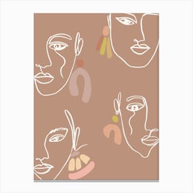 Boho Faces Mix Canvas Print