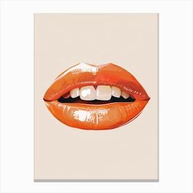 Orange Lips Canvas Print