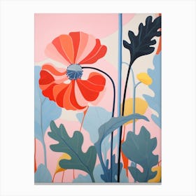 Poppy 3 Hilma Af Klint Inspired Pastel Flower Painting Canvas Print
