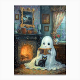 Ghost Reading A Book 14 Canvas Print