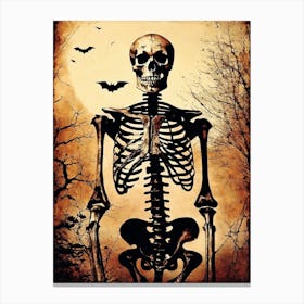 Vintage Halloween Gothic Skeleton Painting (17) Canvas Print
