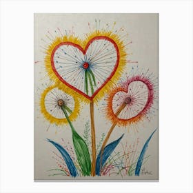 Heart Dandelion Canvas Print