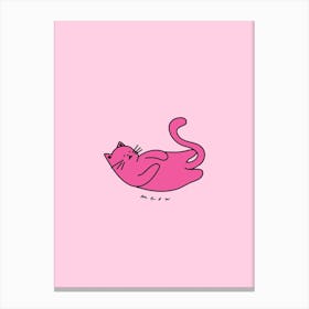 Pink Meow Cat Canvas Print