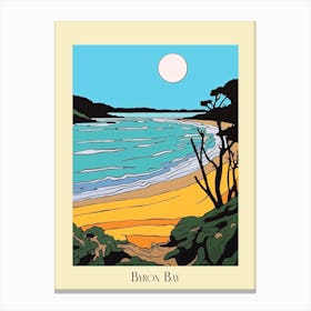Poster Of Minimal Design Style Of Byron Bay, Australia 1 Canvas Print