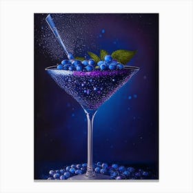 Blueberry Daiquiri Pointillism 2 Cocktail Poster Canvas Print