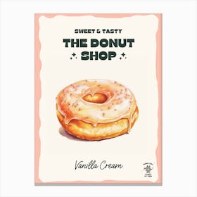 Vanilla Cream Donut The Donut Shop 1 Canvas Print