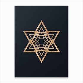 Abstract Geometric Gold Glyph on Dark Teal n.0363 Canvas Print