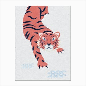 Lunar Year Of The Tiger Pink Canvas Print